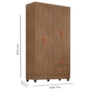 Guarda Roupa Solteiro Lite 4 Portas e 2 Gavetas Carvalho Oak - Móveis Leão