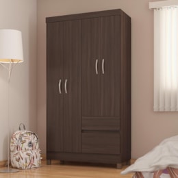 Guarda Roupa Solteiro Lótus 4 Portas e 2 Gavetas Café Touch - Demóbile Guarda Roupa Solteiro Lótus 4 Portas e 2 Gavetas Café Touch - Demóbile