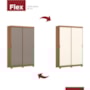 Guarda Roupa Solteiro Lucca 2 Portas Deslizantes Flex Cinamomo/Avelã - Móveis Henn