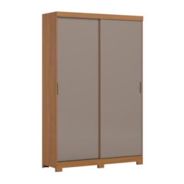 Guarda Roupa Solteiro Lucca 2 Portas Deslizantes Flex Cinamomo/Avelã - Móveis Henn