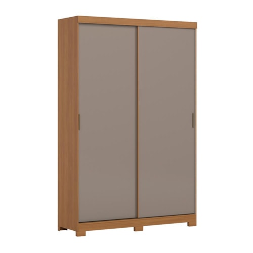 Guarda Roupa Solteiro Lucca 2 Portas Deslizantes Flex Cinamomo/Avelã - Móveis Henn