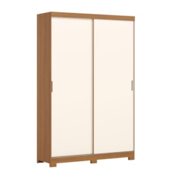 Guarda Roupa Solteiro Lucca 2 Portas Deslizantes Flex Cinamomo/Off White - Móveis Henn