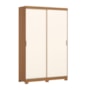 Guarda Roupa Solteiro Lucca 2 Portas Deslizantes Flex Cinamomo/Off White - Móveis Henn