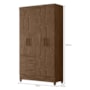 Guarda Roupa Solteiro Madri 4 Portas e 2 Gavetas Castanho Wood - Moval