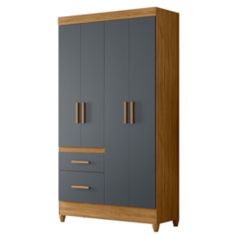 Guarda Roupa Solteiro Madri 4 Portas e 2 Gavetas Freijó/Cinza - Moval Guarda Roupa Solteiro Madri 4 Portas e 2 Gavetas Freijó/Cinza - Moval