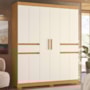 Guarda Roupa Solteiro Olímpia 10 Portas 2 Gavetas Cinamomo/Off White - Móveis Albatroz