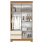 Guarda Roupa Solteiro Olímpia 4 Portas 2 Gavetas Cinamomo/Off White - Móveis Albatroz