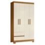 Guarda Roupa Solteiro Olímpia 4 Portas 2 Gavetas Cinamomo/Off White - Móveis Albatroz