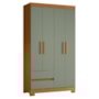 Guarda Roupa Solteiro Olímpia 4 Portas 2 Gavetas Cinamomo/Sálvia - Móveis Albatroz