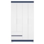 Guarda Roupa Solteiro Olímpia 4 Portas 2 Gavetas Quadriflex Branco/Azul - Móveis Albatroz