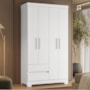 Guarda Roupa Solteiro Olímpia 4 Portas 2 Gavetas Quadriflex Branco - Móveis Albatroz