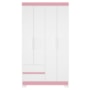 Guarda Roupa Solteiro Olímpia 4 Portas 2 Gavetas Quadriflex Branco/Rosa - Móveis Albatroz