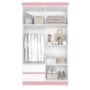 Guarda Roupa Solteiro Olímpia 4 Portas 2 Gavetas Quadriflex Branco/Rosa - Móveis Albatroz