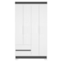 Guarda Roupa Solteiro Olímpia 4 Portas 2 Gavetas Quadriflex Branco/Titanium - Móveis Albatroz