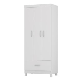 Guarda Roupa Solteiro Prince 3 Portas e 1 Gaveta Branco - Demóbile Guarda Roupa Solteiro Prince 3 Portas e 1 Gaveta Branco - Demóbile