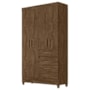 Guarda Roupa Solteiro Sobral 4 Portas e 4 Gavetas Castanho Wood - Moval