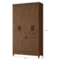 Guarda Roupa Solteiro Sobral 4 Portas e 4 Gavetas Castanho Wood - Moval