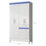 Guarda Roupa Solteiro Sobral 4 Portas e 4 Gavetas Flex Branco/Azul - Moval