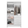 Guarda Roupa Solteiro Sobral 4 Portas e 4 Gavetas Flex Branco com Espelho - Moval