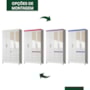 Guarda Roupa Solteiro Sobral 4 Portas e 4 Gavetas Flex Branco com Espelho - Moval