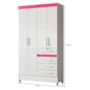 Guarda Roupa Solteiro Sobral 4 Portas e 4 Gavetas Flex Branco/Rosa - Moval 