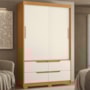 Guarda Roupa Solteiro Sole 2 Portas e 4 Gavetas Cinamomo/Off White - Móveis Albatroz