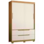 Guarda Roupa Solteiro Sole 2 Portas e 4 Gavetas Cinamomo/Off White - Móveis Albatroz