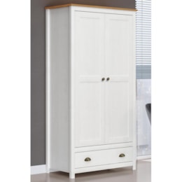 Guarda Roupa Solteiro Topázio 2 Portas e 1 Gaveta Branco/Freijó - Finestra Móveis