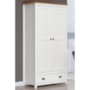Guarda Roupa Solteiro Topázio 2 Portas e 1 Gaveta Branco/Freijó - Finestra Móveis