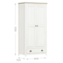 Guarda Roupa Solteiro Topázio 2 Portas e 1 Gaveta Branco/Freijó - Finestra Móveis