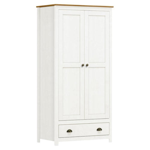 Guarda Roupa Solteiro Topázio 2 Portas e 1 Gaveta Branco/Freijó - Finestra Móveis