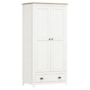 Guarda Roupa Solteiro Topázio 2 Portas e 1 Gaveta Branco/Freijó - Finestra Móveis
