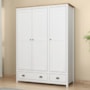 Guarda Roupa Solteiro Topázio 3 Portas e 2 Gavetas Branco/Freijó - Finestra Móveis