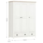 Guarda Roupa Solteiro Topázio 3 Portas e 2 Gavetas Branco/Freijó - Finestra Móveis