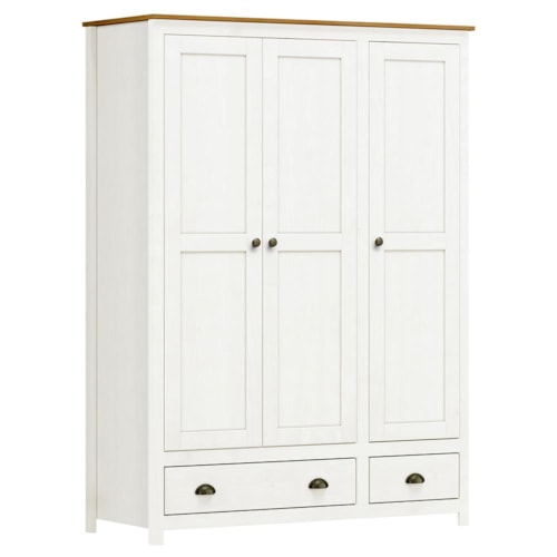 Guarda Roupa Solteiro Topázio 3 Portas e 2 Gavetas Branco/Freijó - Finestra Móveis