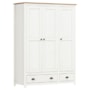Guarda Roupa Solteiro Topázio 3 Portas e 2 Gavetas Branco/Freijó - Finestra Móveis