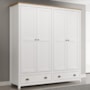 Guarda Roupa Solteiro Topázio 4 Portas e 2 Gavetas Branco/Freijó - Finestra Móveis