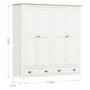Guarda Roupa Solteiro Topázio 4 Portas e 2 Gavetas Branco/Freijó - Finestra Móveis
