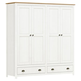 Guarda Roupa Solteiro Topázio 4 Portas e 2 Gavetas Branco/Freijó - Finestra Móveis