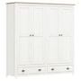 Guarda Roupa Solteiro Topázio 4 Portas e 2 Gavetas Branco/Freijó - Finestra Móveis
