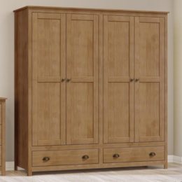 Guarda Roupa Solteiro Topázio 4 Portas e 2 Gavetas Freijó - Finestra Móveis