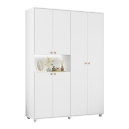 Guarda Roupa Solteiro Vittoria 6 Portas e 2 Gavetas Branco - Móveis Albatroz