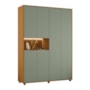 Guarda Roupa Solteiro Vittoria 6 Portas e 2 Gavetas Cinamomo/Sálvia - Móveis Albatroz