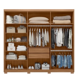 Guarda Roupa Venice 6 Portas, 2 Gavetas e 3 Cabideiros Amêndola/Off White com Pés - Demóbile Guarda Roupa Venice 6 Portas, 2 Gavetas e 3 Cabideiros Amêndola/Off White com Pés - Demóbile