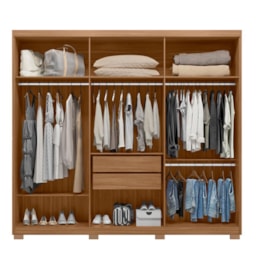 Guarda Roupa Venice 6 Portas, 2 Gavetas e 4 Cabideiros Amêndola/Off White com Pés - Demóbile  Guarda Roupa Venice 6 Portas, 2 Gavetas e 4 Cabideiros Amêndola/Off White com Pés - Demóbile