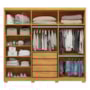 Guarda Roupa Venice 6 Portas, 4 Gavetas e 3 Cabideiros Cinamon Touch/Off White com Pés - Demóbile