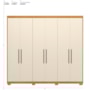 Guarda Roupa Venice 6 Portas, 4 Gavetas e 3 Cabideiros Cinamon Touch/Off White com Pés - Demóbile