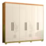 Guarda Roupa Venice 6 Portas, 4 Gavetas e 3 Cabideiros Cinamon Touch/Off White com Pés - Demóbile