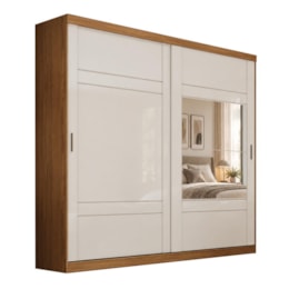 Guarda Roupa Verg 02 Portas Deslizantes Nature/Off White - Móveis Henn