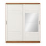 Guarda Roupa Verg 02 Portas Deslizantes Nature/Off White - Móveis Henn